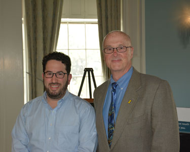 Professor Joshua Weiner (left) received the Outstanding Faculty Mentor Award from Graduate College Dean John Keller.